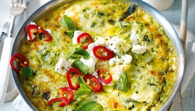FRITTATA ΜΕ ΚΟΛΟΚΥΘΑΚΙΑ, ΜΕΝΤΑ ΚΑΙ ΦΕΤΑ. | Συνταγές