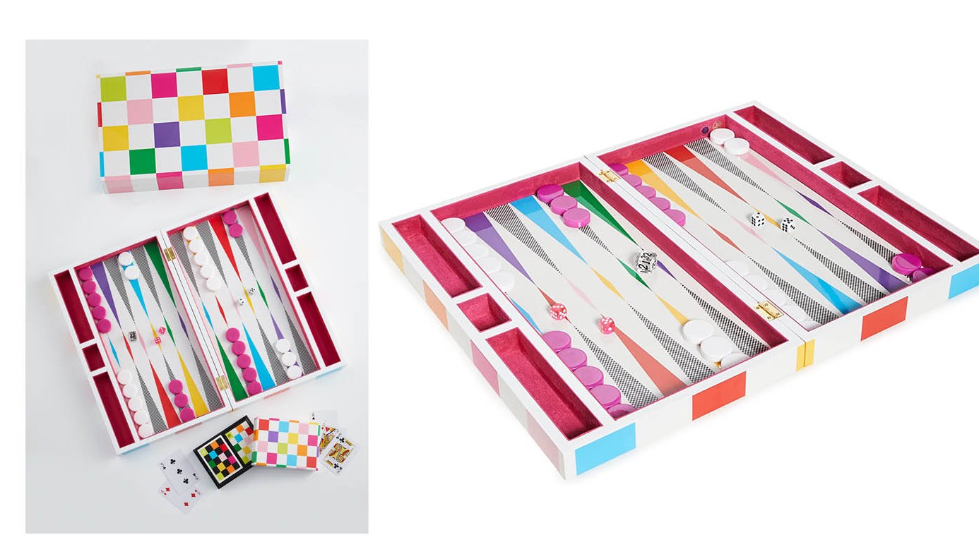 CHECKERBOARD BACKGAMMON SET BY JONATHAN ADLER | Objects of Desire